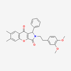 2-[2-(3,4-Dimethoxyphenyl)ethyl]-6,7-dimethyl-1-phenyl-1,2-dihydrochromeno[2,3-c]pyrrole-3,9-dione