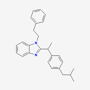 2-{1-[4-(2-methylpropyl)phenyl]ethyl}-1-(2-phenylethyl)-1H-benzimidazole