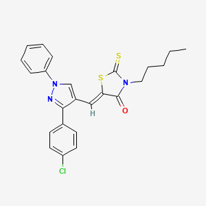 (5Z)-5-{[3-(4-chlorophenyl)-1-phenyl-1H-pyrazol-4-yl]methylidene}-3-pentyl-2-thioxo-1,3-thiazolidin-4-one