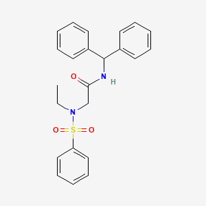 molecular formula C23H24N2O3S B11132376 N-(Diphenylmethyl)-2-(N-ethylbenzenesulfonamido)acetamide 