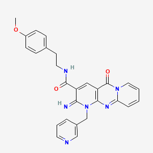 6-imino-N-[2-(4-methoxyphenyl)ethyl]-2-oxo-7-(pyridin-3-ylmethyl)-1,7,9-triazatricyclo[8.4.0.03,8]tetradeca-3(8),4,9,11,13-pentaene-5-carboxamide