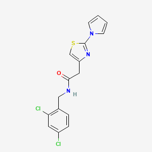 molecular formula C16H13Cl2N3OS B11132419 N-(2,4-dichlorobenzyl)-2-[2-(1H-pyrrol-1-yl)-1,3-thiazol-4-yl]acetamide 