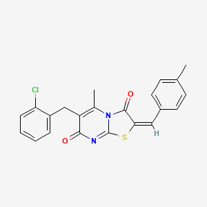 (2E)-6-(2-chlorobenzyl)-5-methyl-2-(4-methylbenzylidene)-7H-[1,3]thiazolo[3,2-a]pyrimidine-3,7(2H)-dione