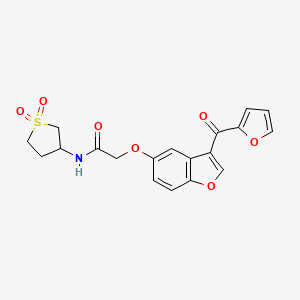 molecular formula C19H17NO7S B11132424 N-(1,1-dioxidotetrahydrothiophen-3-yl)-2-{[3-(furan-2-ylcarbonyl)-1-benzofuran-5-yl]oxy}acetamide 