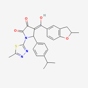 3-hydroxy-4-[(2-methyl-2,3-dihydro-1-benzofuran-5-yl)carbonyl]-1-(5-methyl-1,3,4-thiadiazol-2-yl)-5-[4-(propan-2-yl)phenyl]-1,5-dihydro-2H-pyrrol-2-one