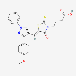 4-[(5Z)-5-{[3-(4-methoxyphenyl)-1-phenyl-1H-pyrazol-4-yl]methylidene}-4-oxo-2-thioxo-1,3-thiazolidin-3-yl]butanoic acid