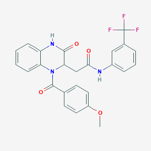 2-{1-[(4-methoxyphenyl)carbonyl]-3-oxo-1,2,3,4-tetrahydroquinoxalin-2-yl}-N-[3-(trifluoromethyl)phenyl]acetamide