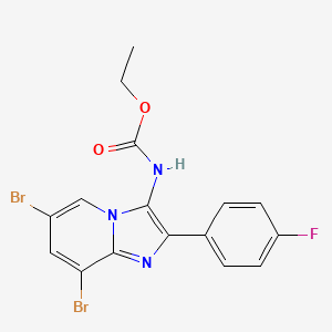 molecular formula C16H12Br2FN3O2 B11132516 Ethyl [6,8-dibromo-2-(4-fluorophenyl)imidazo[1,2-a]pyridin-3-yl]carbamate 