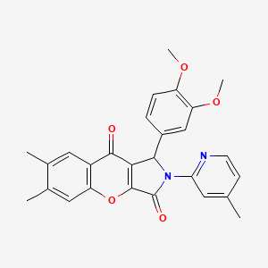 1-(3,4-Dimethoxyphenyl)-6,7-dimethyl-2-(4-methylpyridin-2-yl)-1,2-dihydrochromeno[2,3-c]pyrrole-3,9-dione