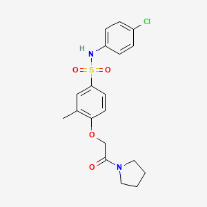 N-(4-chlorophenyl)-3-methyl-4-[2-oxo-2-(pyrrolidin-1-yl)ethoxy]benzenesulfonamide