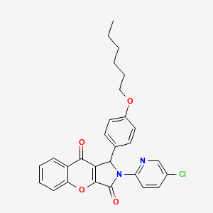 molecular formula C28H25ClN2O4 B11132550 2-(5-Chloropyridin-2-yl)-1-[4-(hexyloxy)phenyl]-1,2-dihydrochromeno[2,3-c]pyrrole-3,9-dione 