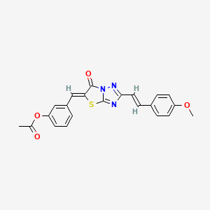 3-[(Z)-{2-[(E)-2-(4-methoxyphenyl)ethenyl]-6-oxo[1,3]thiazolo[3,2-b][1,2,4]triazol-5(6H)-ylidene}methyl]phenyl acetate