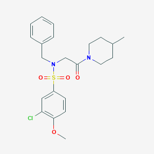 N-benzyl-3-chloro-4-methoxy-N-[2-(4-methylpiperidin-1-yl)-2-oxoethyl]benzenesulfonamide