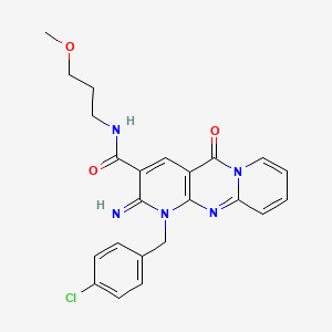 7-[(4-chlorophenyl)methyl]-6-imino-N-(3-methoxypropyl)-2-oxo-1,7,9-triazatricyclo[8.4.0.03,8]tetradeca-3(8),4,9,11,13-pentaene-5-carboxamide