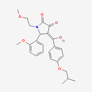 molecular formula C25H29NO6 B11132607 3-hydroxy-1-(2-methoxyethyl)-5-(2-methoxyphenyl)-4-{[4-(2-methylpropoxy)phenyl]carbonyl}-1,5-dihydro-2H-pyrrol-2-one 