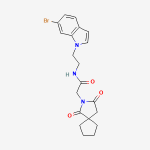 molecular formula C20H22BrN3O3 B11132631 N-[2-(6-bromo-1H-indol-1-yl)ethyl]-2-(1,3-dioxo-2-azaspiro[4.4]non-2-yl)acetamide 