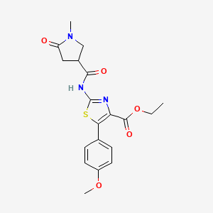 Ethyl 5-(4-methoxyphenyl)-2-{[(1-methyl-5-oxopyrrolidin-3-yl)carbonyl]amino}-1,3-thiazole-4-carboxylate