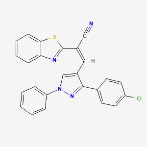 (2Z)-2-(1,3-benzothiazol-2-yl)-3-[3-(4-chlorophenyl)-1-phenyl-1H-pyrazol-4-yl]prop-2-enenitrile