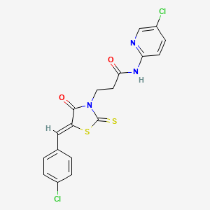 3-[(5Z)-5-(4-chlorobenzylidene)-4-oxo-2-thioxo-1,3-thiazolidin-3-yl]-N-(5-chloropyridin-2-yl)propanamide