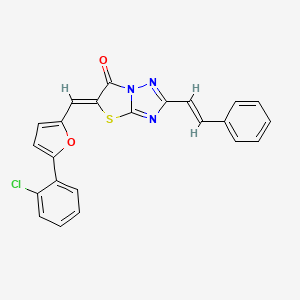 (5Z)-5-{[5-(2-chlorophenyl)furan-2-yl]methylidene}-2-[(E)-2-phenylethenyl][1,3]thiazolo[3,2-b][1,2,4]triazol-6(5H)-one