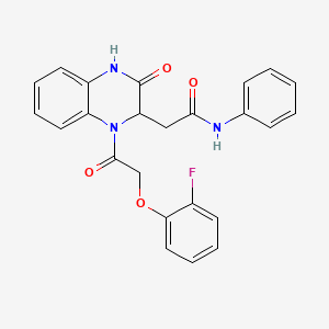 2-{1-[(2-fluorophenoxy)acetyl]-3-oxo-1,2,3,4-tetrahydroquinoxalin-2-yl}-N-phenylacetamide