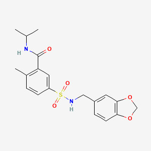 5-[(1,3-benzodioxol-5-ylmethyl)sulfamoyl]-2-methyl-N-(propan-2-yl)benzamide