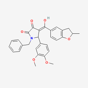 1-benzyl-5-(3,4-dimethoxyphenyl)-3-hydroxy-4-[(2-methyl-2,3-dihydro-1-benzofuran-5-yl)carbonyl]-1,5-dihydro-2H-pyrrol-2-one