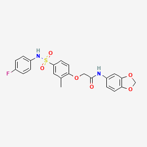 N-(1,3-benzodioxol-5-yl)-2-{4-[(4-fluorophenyl)sulfamoyl]-2-methylphenoxy}acetamide