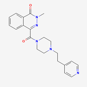 molecular formula C21H23N5O2 B11132722 2-methyl-4-({4-[2-(4-pyridyl)ethyl]piperazino}carbonyl)-1(2H)-phthalazinone 