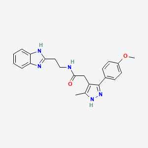 N-[2-(1H-benzimidazol-2-yl)ethyl]-2-[5-(4-methoxyphenyl)-3-methyl-1H-pyrazol-4-yl]acetamide