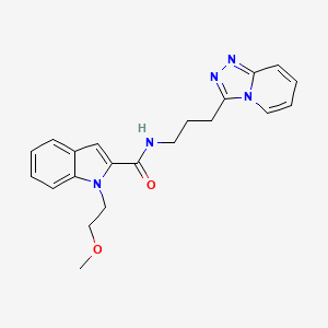 molecular formula C21H23N5O2 B11132752 1-(2-methoxyethyl)-N-(3-[1,2,4]triazolo[4,3-a]pyridin-3-ylpropyl)-1H-indole-2-carboxamide 