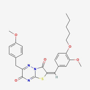 (2E)-6-(4-methoxybenzyl)-2-[3-methoxy-4-(pentyloxy)benzylidene]-7H-[1,3]thiazolo[3,2-b][1,2,4]triazine-3,7(2H)-dione