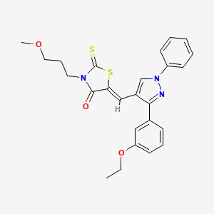 (5Z)-5-{[3-(3-ethoxyphenyl)-1-phenyl-1H-pyrazol-4-yl]methylidene}-3-(3-methoxypropyl)-2-thioxo-1,3-thiazolidin-4-one