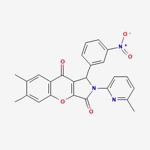 molecular formula C25H19N3O5 B11132760 6,7-Dimethyl-2-(6-methylpyridin-2-yl)-1-(3-nitrophenyl)-1,2-dihydrochromeno[2,3-c]pyrrole-3,9-dione 