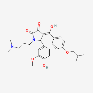 1-[3-(dimethylamino)propyl]-3-hydroxy-5-(4-hydroxy-3-methoxyphenyl)-4-{[4-(2-methylpropoxy)phenyl]carbonyl}-1,5-dihydro-2H-pyrrol-2-one