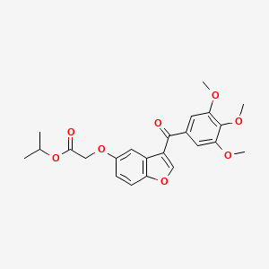 molecular formula C23H24O8 B11132835 Propan-2-yl ({3-[(3,4,5-trimethoxyphenyl)carbonyl]-1-benzofuran-5-yl}oxy)acetate 