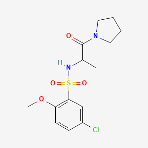 5-chloro-2-methoxy-N-[1-oxo-1-(pyrrolidin-1-yl)propan-2-yl]benzenesulfonamide