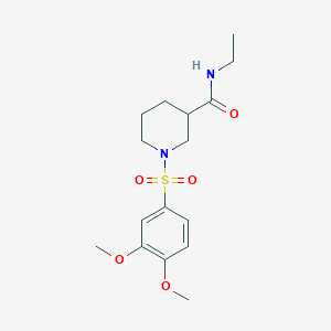 molecular formula C16H24N2O5S B11132846 1-(3,4-Dimethoxybenzenesulfonyl)-N-ethylpiperidine-3-carboxamide 