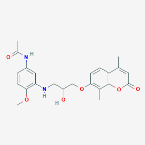 N-[3-({3-[(4,8-dimethyl-2-oxo-2H-chromen-7-yl)oxy]-2-hydroxypropyl}amino)-4-methoxyphenyl]acetamide