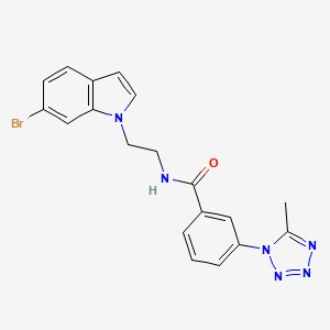 N-[2-(6-bromo-1H-indol-1-yl)ethyl]-3-(5-methyl-1H-1,2,3,4-tetraazol-1-yl)benzamide