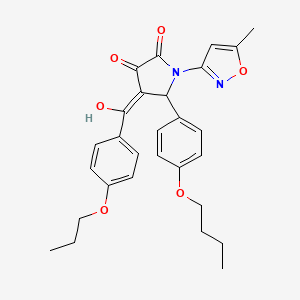 5-(4-butoxyphenyl)-3-hydroxy-1-(5-methyl-1,2-oxazol-3-yl)-4-[(4-propoxyphenyl)carbonyl]-1,5-dihydro-2H-pyrrol-2-one