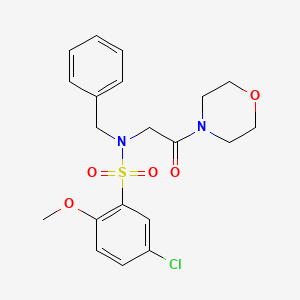 molecular formula C20H23ClN2O5S B11132876 N-Benzyl-5-chloro-2-methoxy-N-[2-(morpholin-4-YL)-2-oxoethyl]benzenesulfonamide 