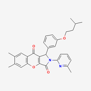 6,7-Dimethyl-1-[3-(3-methylbutoxy)phenyl]-2-(6-methylpyridin-2-yl)-1,2-dihydrochromeno[2,3-c]pyrrole-3,9-dione