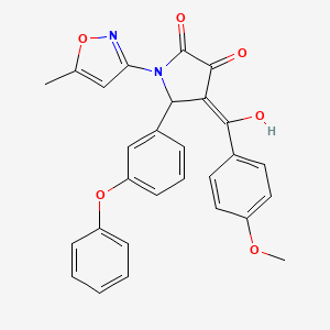 3-hydroxy-4-[(4-methoxyphenyl)carbonyl]-1-(5-methyl-1,2-oxazol-3-yl)-5-(3-phenoxyphenyl)-1,5-dihydro-2H-pyrrol-2-one