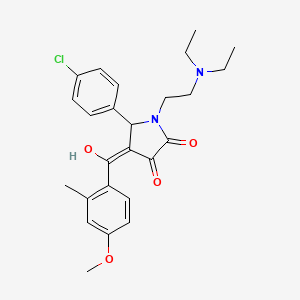 molecular formula C25H29ClN2O4 B11132917 5-(4-chlorophenyl)-1-[2-(diethylamino)ethyl]-3-hydroxy-4-(4-methoxy-2-methylbenzoyl)-1,5-dihydro-2H-pyrrol-2-one 