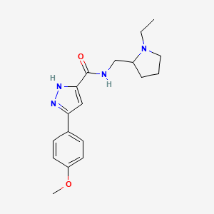 N-[(1-ethylpyrrolidin-2-yl)methyl]-5-(4-methoxyphenyl)-1H-pyrazole-3-carboxamide