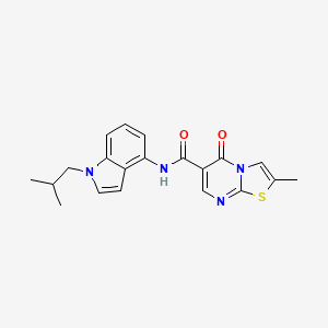 molecular formula C20H20N4O2S B11132949 N-(1-isobutyl-1H-indol-4-yl)-2-methyl-5-oxo-5H-[1,3]thiazolo[3,2-a]pyrimidine-6-carboxamide 