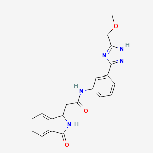 N-{3-[3-(methoxymethyl)-1H-1,2,4-triazol-5-yl]phenyl}-2-(3-oxo-2,3-dihydro-1H-isoindol-1-yl)acetamide