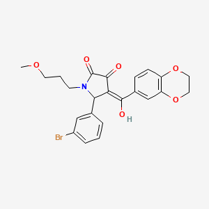 5-(3-bromophenyl)-4-(2,3-dihydro-1,4-benzodioxine-6-carbonyl)-3-hydroxy-1-(3-methoxypropyl)-2,5-dihydro-1H-pyrrol-2-one