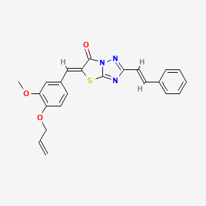 molecular formula C23H19N3O3S B11133023 (5Z)-5-[3-methoxy-4-(prop-2-en-1-yloxy)benzylidene]-2-[(E)-2-phenylethenyl][1,3]thiazolo[3,2-b][1,2,4]triazol-6(5H)-one 